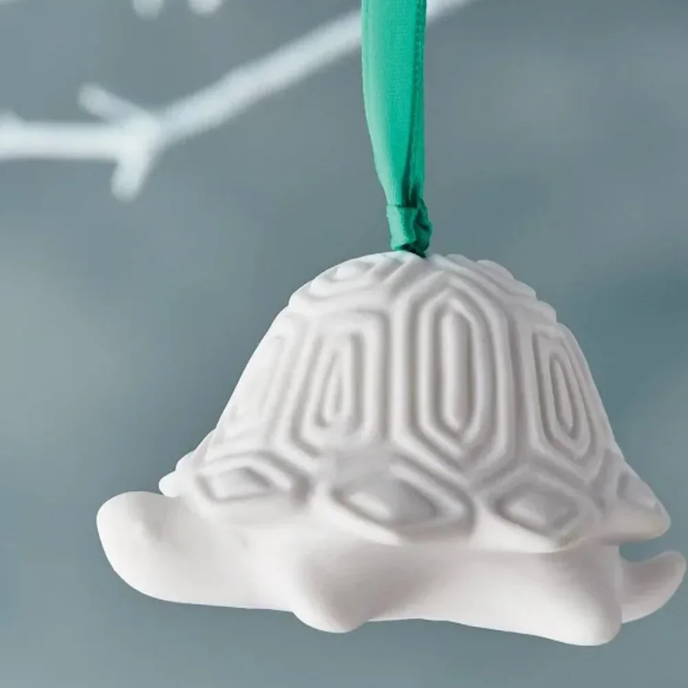 Jonathan Adler Porcelain Turtle Ornament in original green gift box, rare